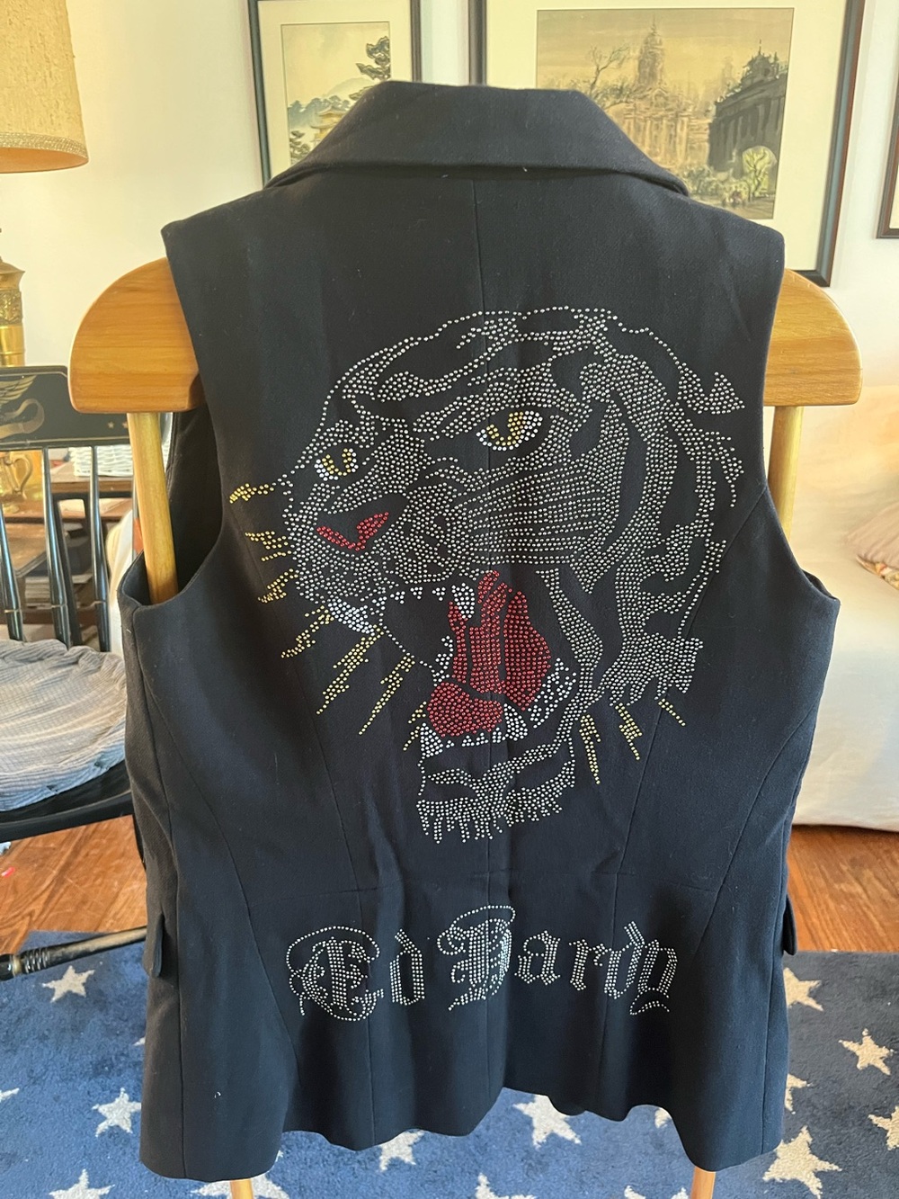 Ed Hardy vest tuxedo BLING TIGER dressy tuxedo vibe